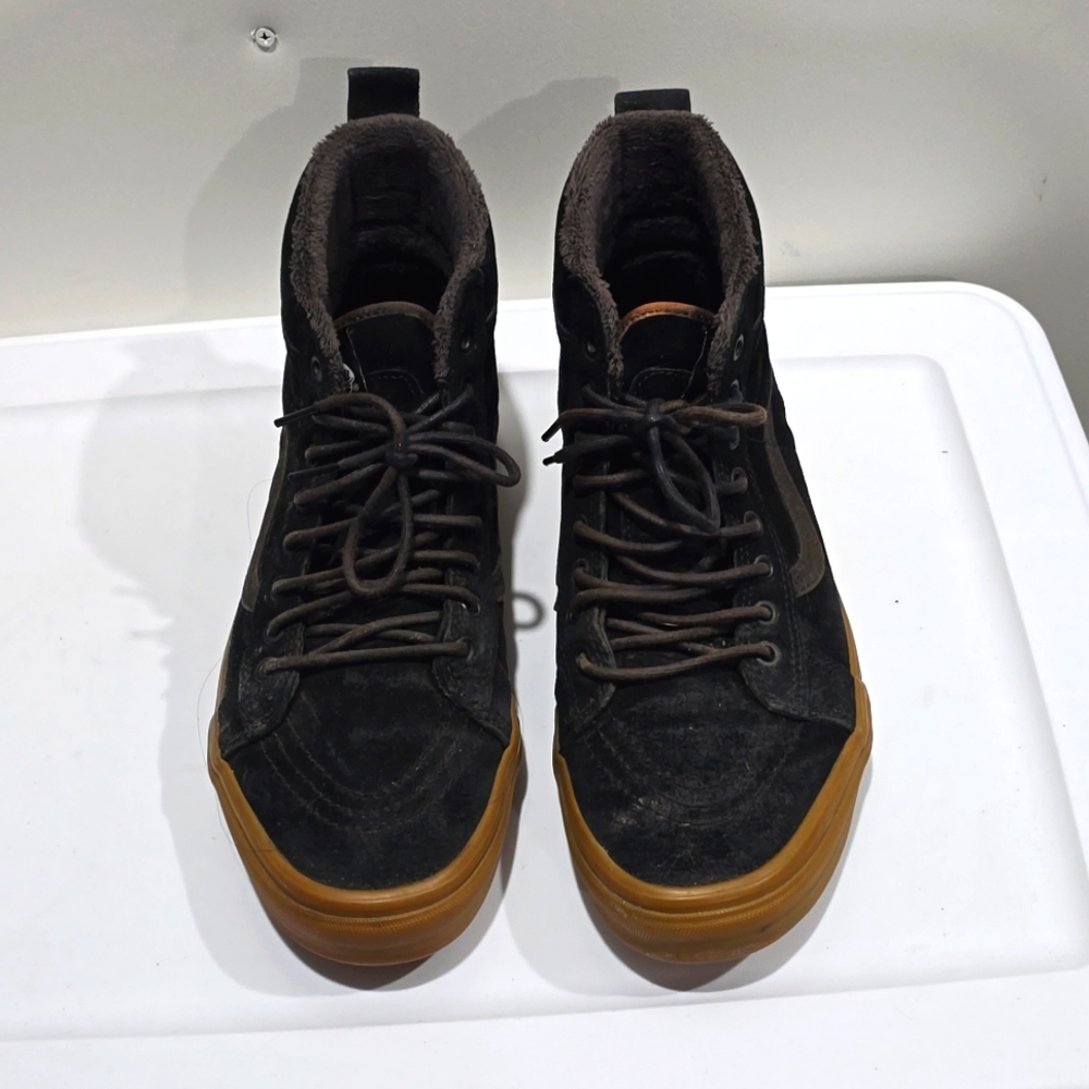 Vans Black and Brown High-Top Sneakers